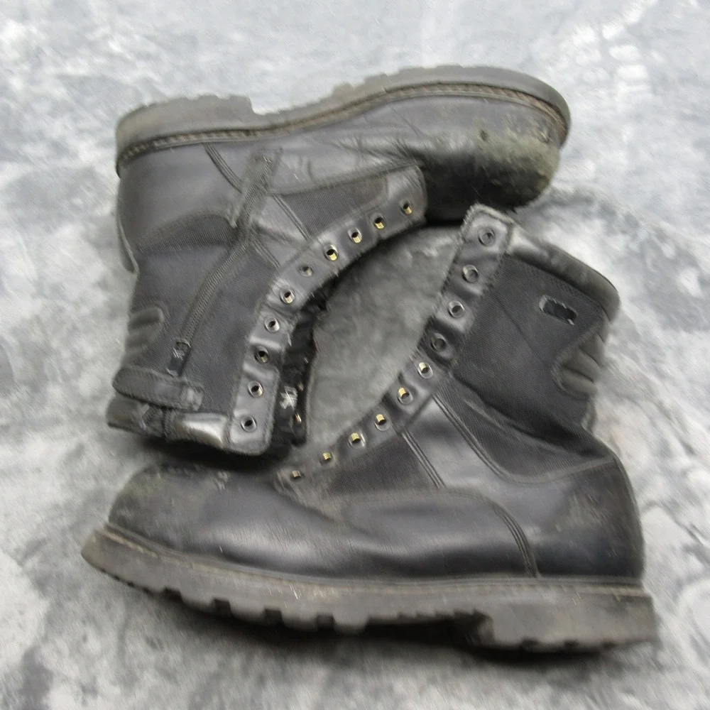 Thorogood Work Boots Mens‎ 13 W Black Leather Trooper Safety Toe EH PR Zip READ